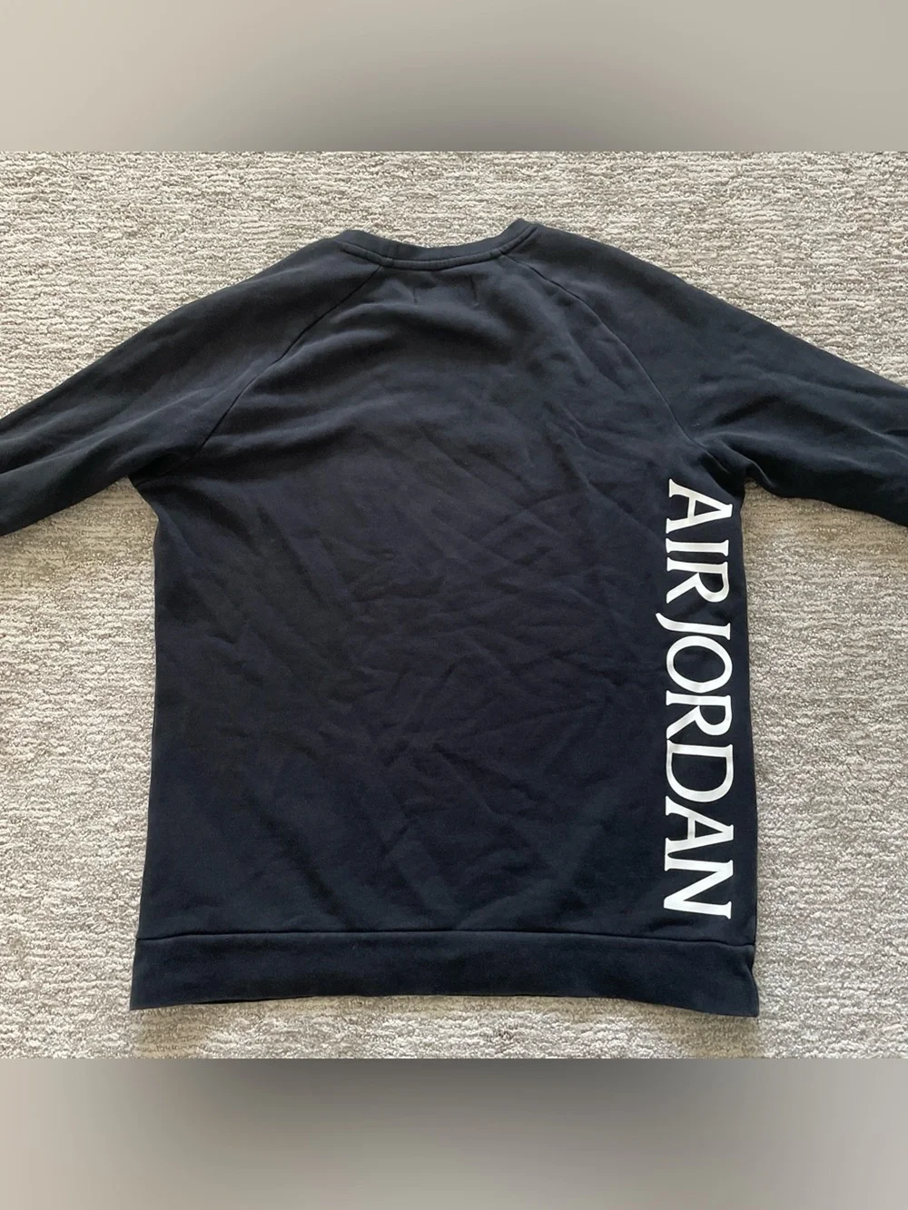Nike Air Jordan Sweatshirt Mens M Black Crewneck Fleece Jumpman Logo Pullover